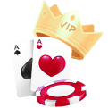 vvip69 ไอคอน VIP ไพ่ ชิปคาสิโน และมงกุฎ แสดงถึงสมาชิกระดับสูง